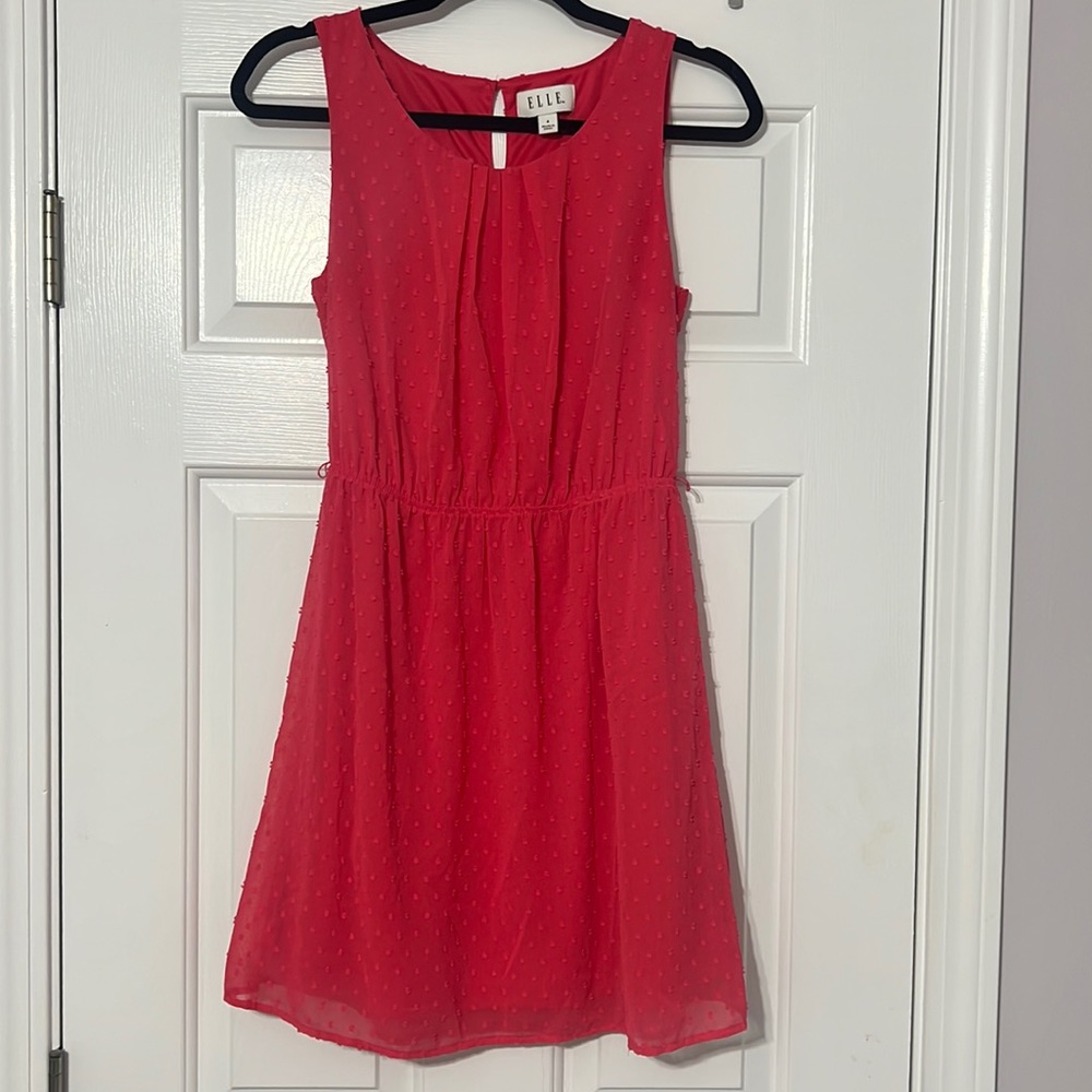 Pink ELLE dress with raised dot pattern